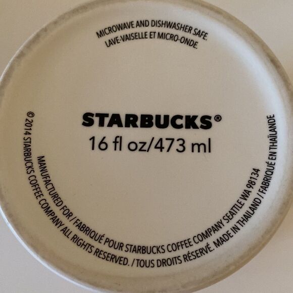Starbucks White Red Stars 2014 Coffee Cup Mug Mermaid Logo 16oz - Picture 10 of 10